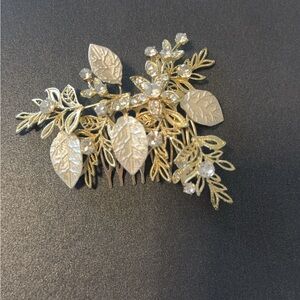 Gold and Silver Leaf Hair Comb